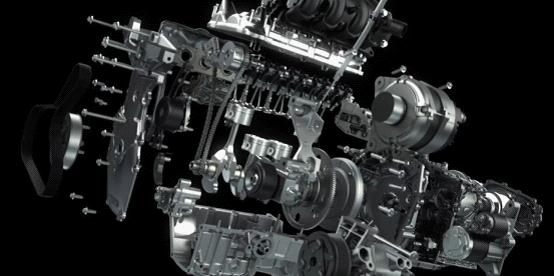 日产HR16DE新款发动机三维产品演示动画